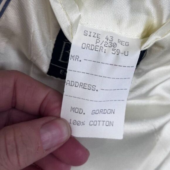 Jos A Bank Seersucker Striped 100% Cotton Blazer Preppy Single Breasted Size 43R - Picture 2 of 12